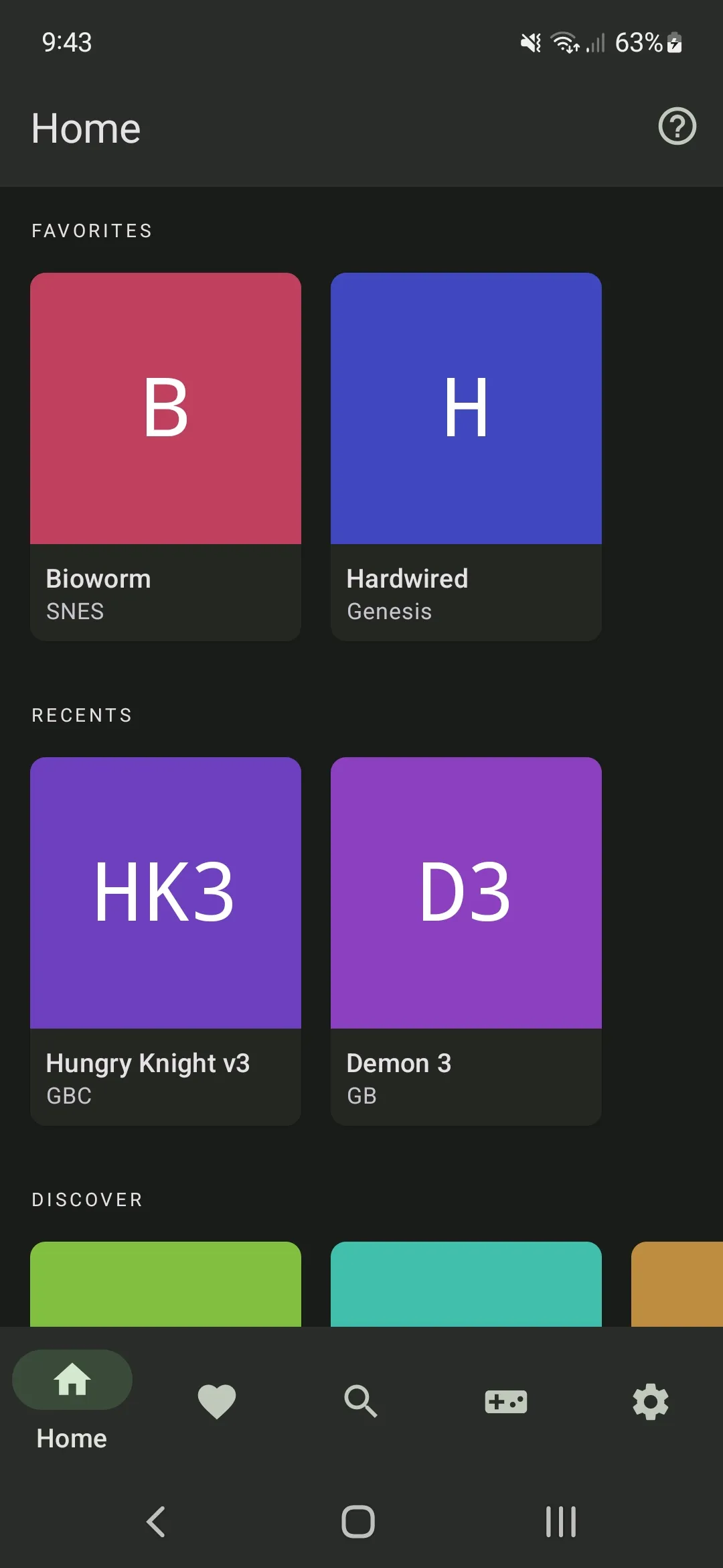 Lemuroid game library showing automatically organized cover art